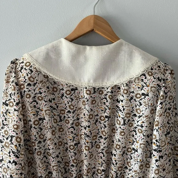 Vintage Breli Originals Button Down Cottage Floral Pleated Dress Size 16 - Picture 14 of 17